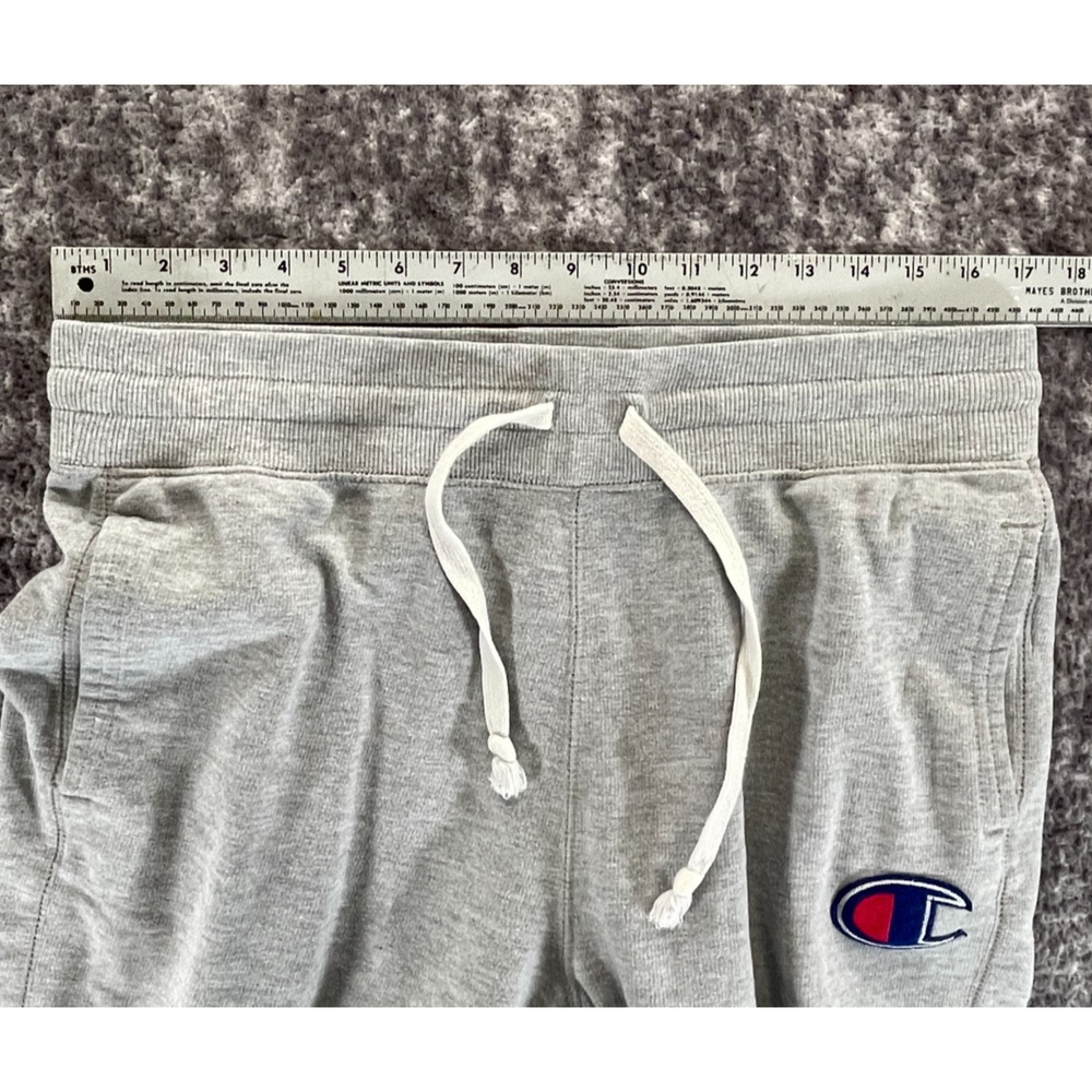 Champion Grey Jogger Sweatpants Big C Embroidered Logo Men's Size Large - Picture 4 of 9